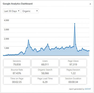 monthly visitors portfolio